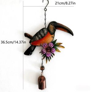Kim loại chuông gió mô phỏng Vẹt Chim Vườn trang trí treo trang trí - Product Image 2