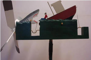 Neue JAWS_Whirligig Holzhai Windmühle Outdoor Garten Innenhof Ornamente Holzhandwerk - Product Image 6