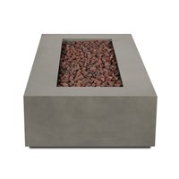 Foyer à gaz rectangulaire de haute qualité, foyer en béton avec verre de feu, mobilier de jardin