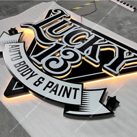 Enseigne de magasin personnalisée par le fabricant, enseigne murale 3D rétroéclairée pour l'extérieur, enseigne de logo, lettres LED, signalisation pour la publicité commerciale