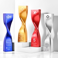 Trophée en résine or rose à conception personnalisable, pour cérémonie de remise des prix de compétition mondiale, trophée d'honneur Gloire Dorée