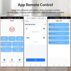 天花板安装图亚紫蜂WIFI人体存在传感器毫米波雷达照度监视器，用于各种运动检测应用控制 - Product Image 3