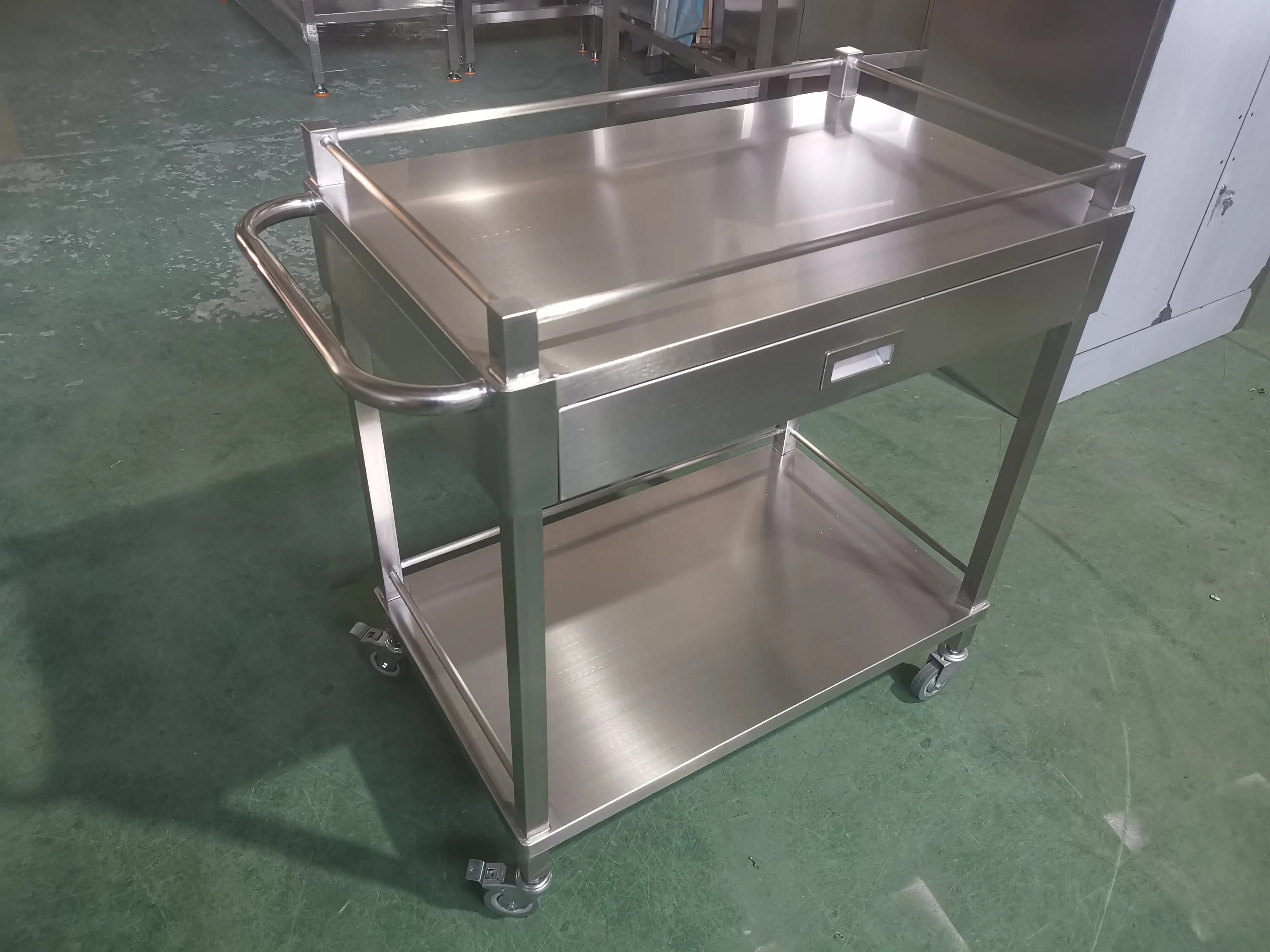 Full Welded #304 Stainless Steel Trolley for Hospital or Clean Lab Room