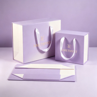 Boîte cadeau pliable de luxe à fermeture magnétique avec sac de shopping, ensemble de boîtes rigides à dorure à chaud pour emballage de vente au détail en boutique