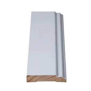 White Radiata Pine Fir Wood Primed Skirting Baseboard Chinese Wood baseboard