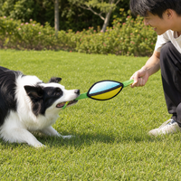 Jouet couineur pour chien en tissu latex, ballon de rugby à mâcher pour petits et moyens chiens