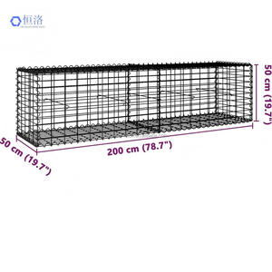 Panier <span class=keywords><strong>gabion</strong></span> pour plantes, soudé, <span class=keywords><strong>à</strong></span> trous carrés, en <span class=keywords><strong>acier</strong></span> <span class=keywords><strong>galvanisé</strong></span> antirouille, résistant aux intempéries, haute capacité de charge, clôture argentée - Product Image 3