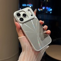 Coque de téléphone portable en acrylique avec grande fenêtre, couleur unie effet aurore, antichoc, faite à la main avec perles, pour 17/16ProMax/15/14, sans support, CN