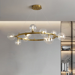 Minimalist Modern Gold Circular Chandelier Led <b>Light</b> Round Design For Living Room <b>Dining</b> Room Bedroom Nordic Style Luxury - Product Image 1