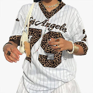 Camiseta Deportiva Vintage Holgada con Cuello en V y Rayas, Manga Corta, Estilo Urbano, Chaqueta de Moda, Top Deportivo, Top de Moda Urbana - Product Image 4