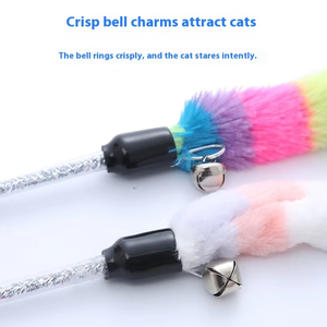 Çevre dostu karikatür interaktif kapalı kedi yavru oyun sopa oyuncak peluş değnek Teaser Springs dayanıklı Pet oyuncaklar - Product Image 3