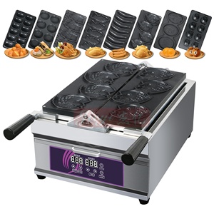 2024 Jieyi 8 en 1 110V 220v Multifonction Snack Machines Gaufrier Oeuf/poisson/banane/bobine Forme/ours Modèle Gaufrier Machine - Product Image 6