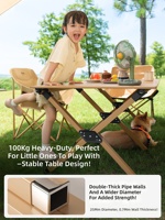 Table et chaise de camping en acier au carbone, table pliante portable pour pique-nique, camping, fête en plein air