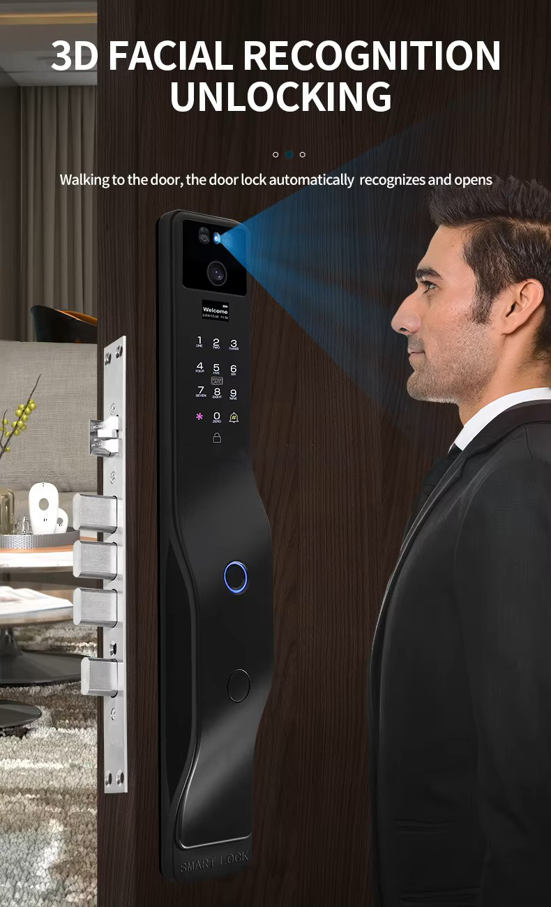 TYSH Fingerprint 3d Face Recognition Palm Vein Ai Smart Door Lock With Tuya Wifi App Cerradura Inteligente for Home · image 4