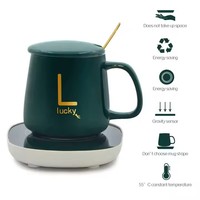 Tasse chauffante électrique portable en céramique et porcelaine avec thermostat à température constante de 55 degrés, idéale pour le café (OEM)