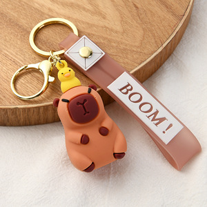 Porte-clés Capybara Mignon, Pendentif Capibala pour Sac à Dos de Cyclisme, Clé, Téléphone Portable, Accessoires de Bijoux, Caoutchouc Souple, Style 'Ugly Cute' - Product Image 3