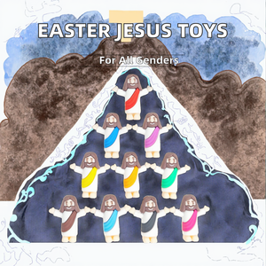 Mini figurines de Jésus en plastique en vrac jouets de Pâques avec le <span class=keywords><strong>message</strong></span> «Jésus t'aime» mains levées Images du petit Jésus - Product Image 2