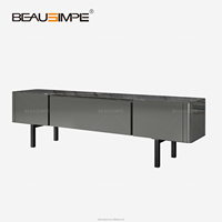 Meuble TV de Luxe Moderne en Marbre, Table de Rangement, Buffet, Meuble d'Entrée en Bois et Métal pour Salon, Chambre, Villa, Salle à Manger, Bar, Style Minimaliste