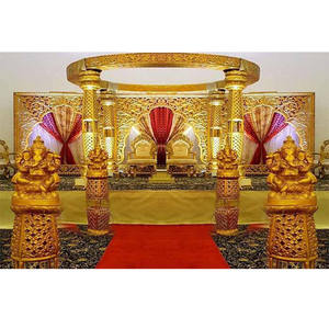 Mandap de Boda de Fibra Dorada Tallada, Mandap de Botella, Fabricación de Mandaps, Venta de Año Nuevo 2026, Decoración para Eventos en Australia - Product Image 1