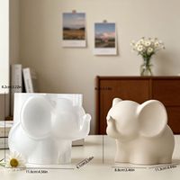 Moule en silicone Candyer 3D en forme d'éléphant pour pot de fleurs, moule DIY pour pot en béton, ciment, plâtre, résine, décoration intérieure