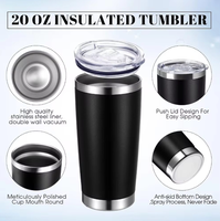 Gobelet isotherme en acier inoxydable personnalisé avec logo, 20 ou 30 oz, écologique, pour café chaud/froid, idéal pour la voiture et le bureau à domicile