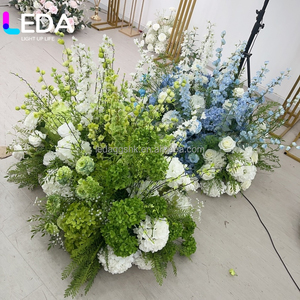 Decoración para bodas LEDA, camino floral artificial para pasillo, camino de flores verde y blanco para decoración de fiestas - Product Image 6