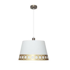 Lampada a sospensione 1xE27 bianco/oro 40x40 cm - illumina gli spazi, decorativa per case, uffici o locali commerciali. - Product Image 1