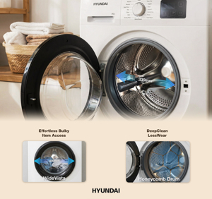 เครื่องซักผ้าฝาหน้า 10 กก. มอเตอร์อัตโนมัติเต็มรูปแบบ 1400 รอบต่อนาที 16 โปรแกรม หน้าจอสัมผัส ความจุขนาดใหญ่ 10 กก. กว้างขวาง - Product Image 3
