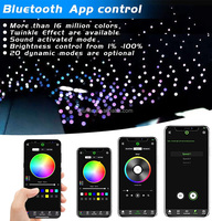 Kit de lumière à fibres optiques étoilées à vente chaude transfrontalière avec lumière scintillante à double commande, plafond étoilé