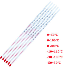 300mm phòng thí nghiệm đo nhiệt độ chất lỏng màu đỏ thủy tinh Celsius Nhiệt kế 0-100 độ chiều dài - Product Image 1