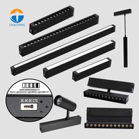 Système d'éclairage sur rail magnétique LED 220V en aluminium moderne avec interrupteur DIP, CCT 3 réglables, spots, grilles, projecteurs, projecteurs mural, intelligent et dimmable