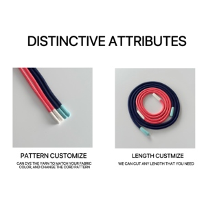 Cordon en macramé 0,35-0,5 cm en nylon élastique avec boucle de 3 mm, finition enduite pour sacs, chaussures, vêtements - Product Image 3