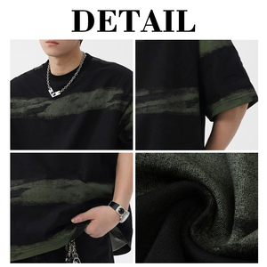 Camiseta KingSen personalizada de manga corta 100% algodón con contraste de color, hombros caídos, estilo casual y holgado para hombre. - Product Image 6