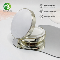 Boîte d'emballage cosmétique personnalisée en PP avec revêtement UV, forme coussin d'air concave double couche, boucle plaquée or, directement de l'usine