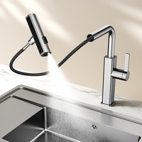 Robinet de cuisine en acier inoxydable avec douchette extractible flexible et finition brossée pour évier – Vente directe fabricant