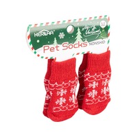 Furrivo Kerst Cartoon Huisdierensokken Antislip Anti-val Anti-vuil Schattig Hond Kat Polyester Spandex Alle seizoenen Grensoverschrijdend