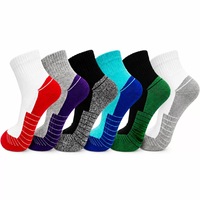 Chaussettes de sport confortables 87% coton, semelle en tissu éponge, antibactériennes 7A, mi-mollet, pour la course, la gym, usage quotidien, OEM ODM, vente en gros