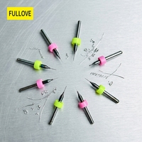 Foret de perçage pour circuits imprimés FULLOVE Micro Aluminium personnalisé à queue droite avec refroidissement interne et design poli pour perçage CNC de circuits imprimés