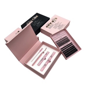 Aesphylash Luxury <b>Cluster</b> <b>Lash</b> Custom Printed Double-Door Magnetic Flip Handmade Cosmetic Box Rigid Cardboard Beauty Packaging - Product Image 2