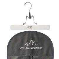 Cintre en bois blanc pour sac de rangement de perruque Logo personnalisé Cintre d'extension de cheveux en bois
