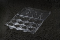 Échantillon gratuit - Coquilles en plastique transparentes recyclées pour tartes aux œufs - Boîte à pâtisserie pour desserts et gâteaux à 1 à 12 compartiments - Pour le stockage des aliments