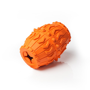Juguete Masticable para Perros, Barril Naranja con Dispensador de Comida, Juguete Interactivo Educativo para Mascotas - Product Image 1