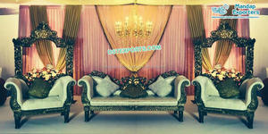Sofá de Madera Tallado para Bodas Musulmanas Pakistaníes, Lujoso y Moderno, Tamaño Personalizado, Envío Marítimo - Product Image 2