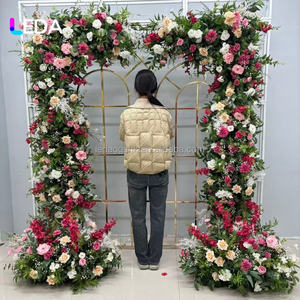 LEDA Fournitures de mariage : Chemin de table et arche de fleurs en soie colorées personnalisées, rangée de fleurs artificielles en soie pour événements et décoration de mariage - Product Image 1