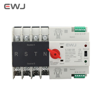 Interrupteur de transfert automatique (ATS) 4P 125A, double alimentation, disjoncteurs 220V, sélecteurs électriques