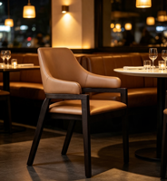 Chaise de salle à manger moderne en cuir PU de luxe, durable pour les petits espaces, la maison ou les restaurants d'hôtel
