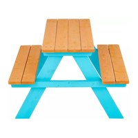 DU'S Ensemble table et chaises de pique-nique d'extérieur pour enfants en bois massif