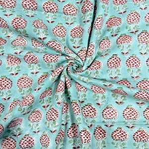Tissu en voile de coton peigné non tissé Buti à carreaux bleu aqua, 44 pouces, fait main en Inde, respirant, doux et léger - Product Image 2