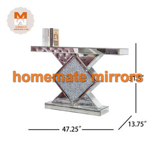 Mesa de <span class=keywords><strong>consola</strong></span> con espejo de diamante triturado falso barato caliente con luces LED - Product Image 4