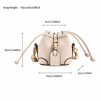 Sac seau mini color block tendance avec cordon de serrage pour femme, en cuir PU, sac à bandoulière décontracté pour le quotidien
